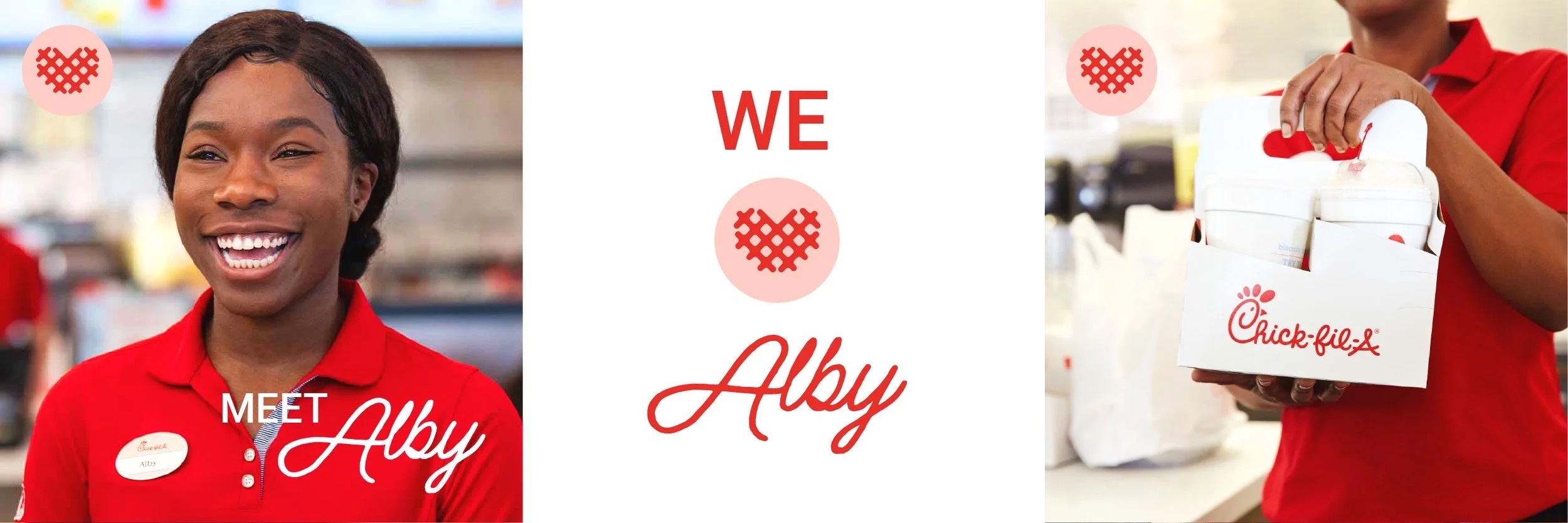Chick-fil-A team member appreciation OOH billboard concept featuring Alby