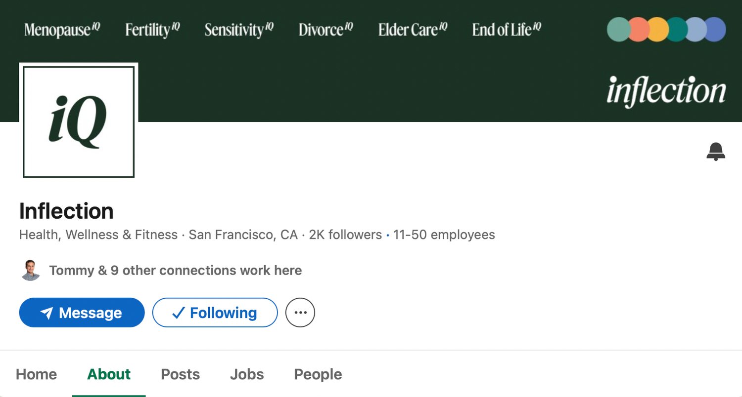 Inflection LinkedIn company page redesign