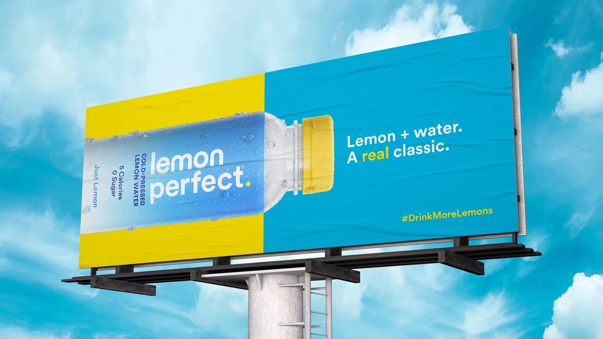 Lemon Perfect billboard, Lemon + water. A real classic.