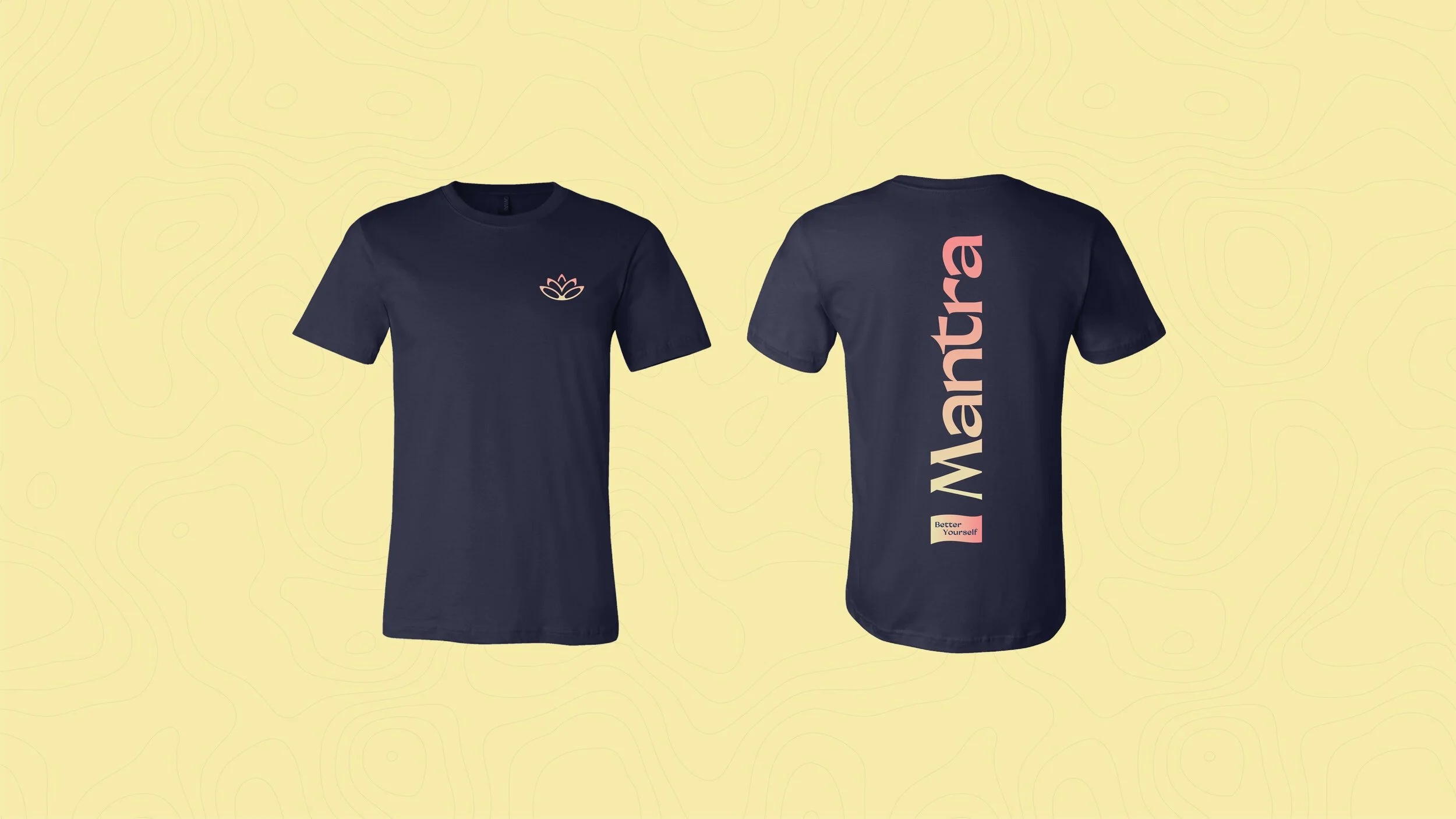 Mantra merchandise, front and back t-shirts