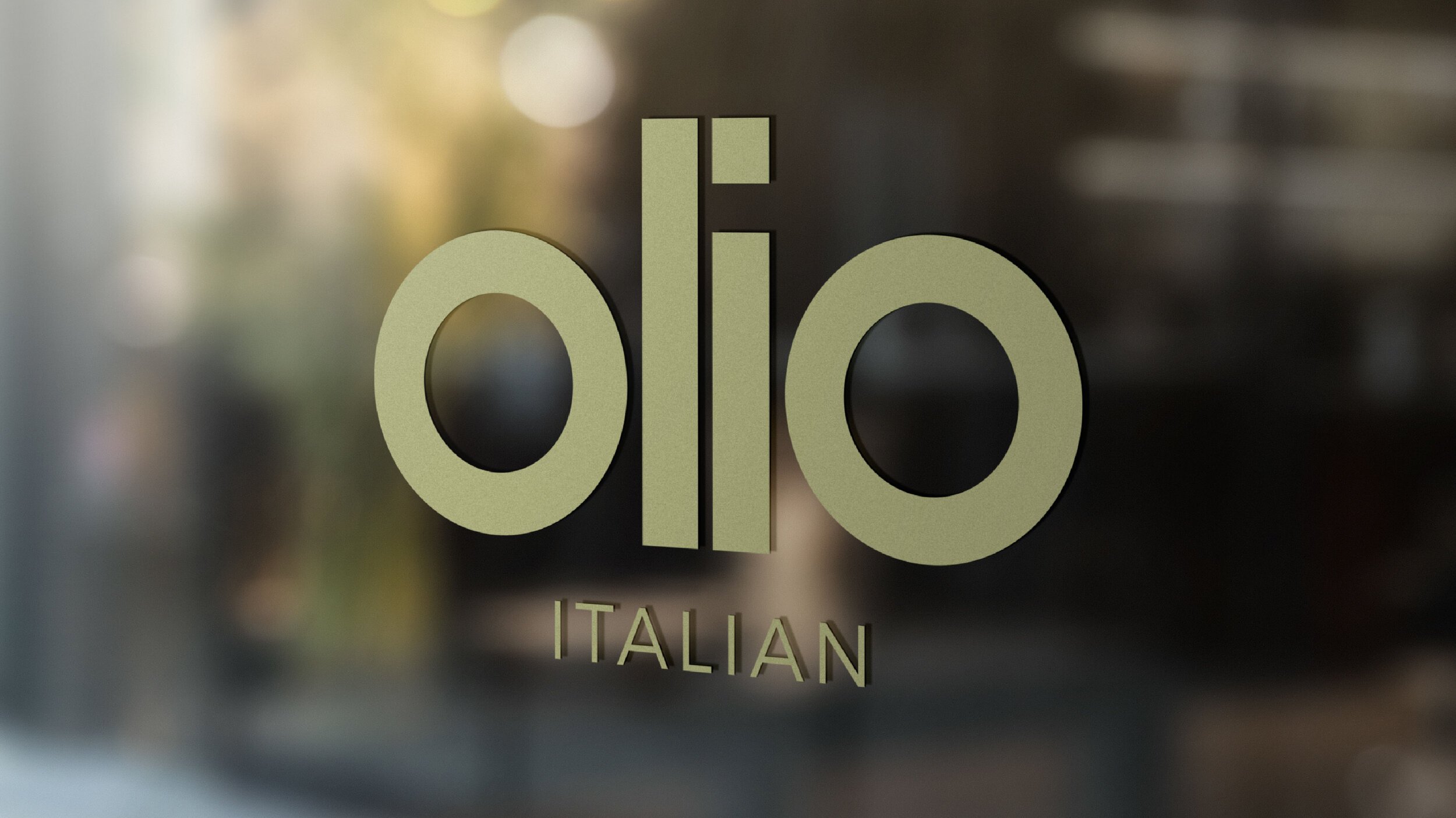 Olio Italian window sign wordmark