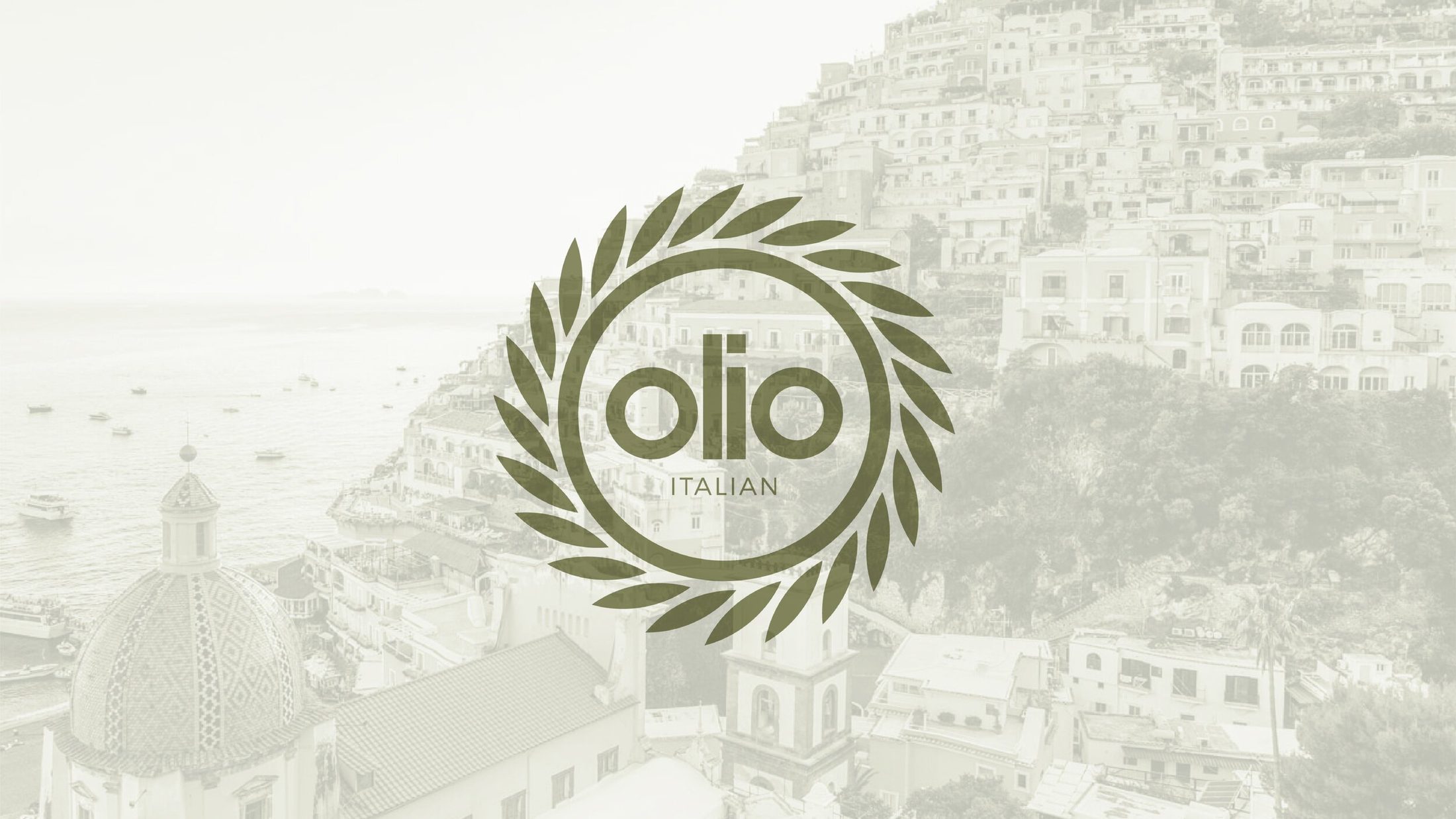 Olio Italian lockup in olive wreath