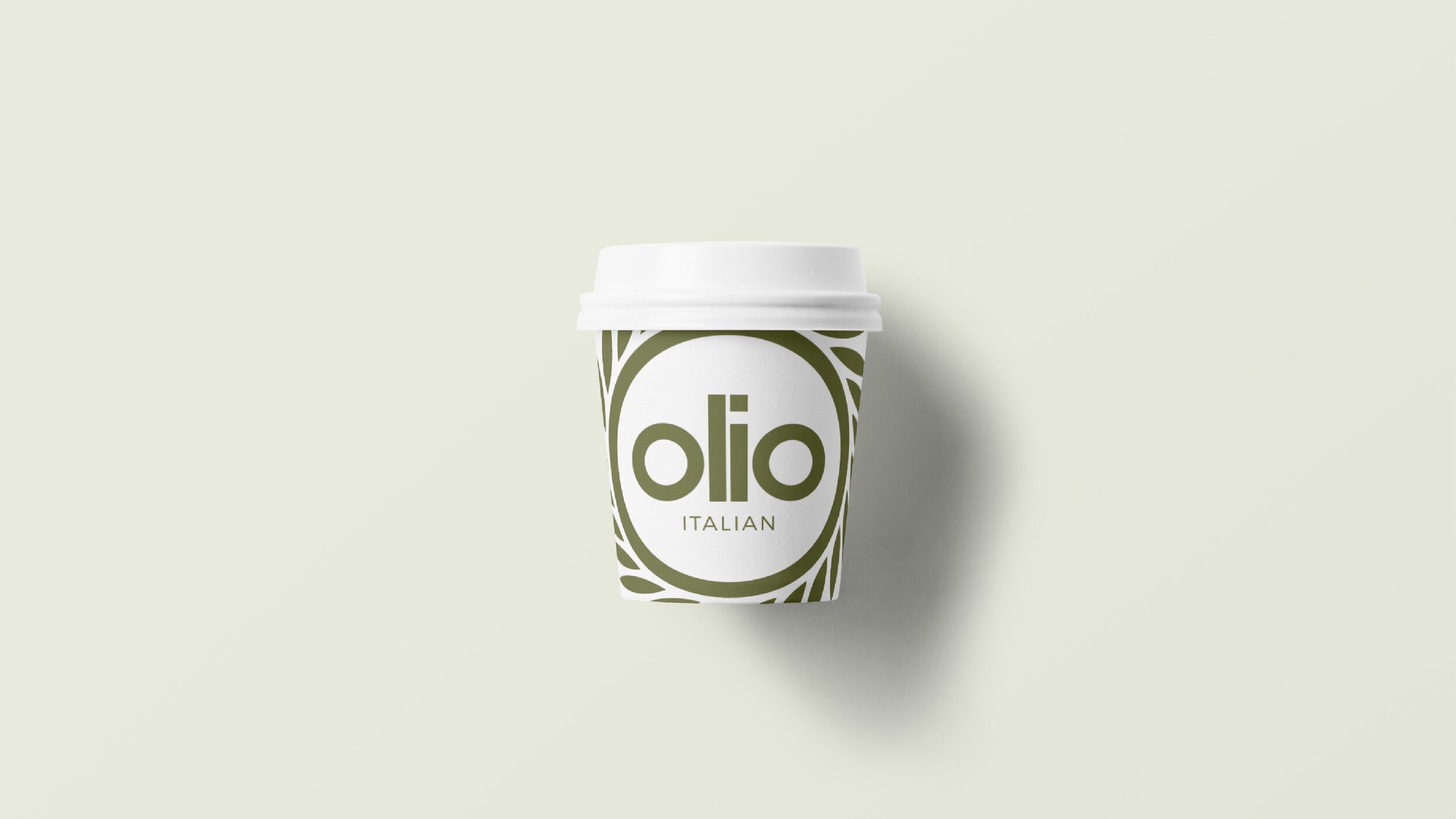 Olio Italian branded coffee cup