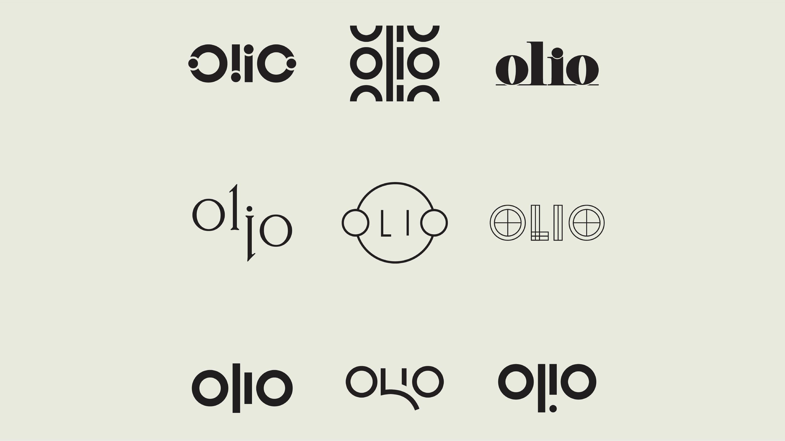 Olio Italian logo concept sheet