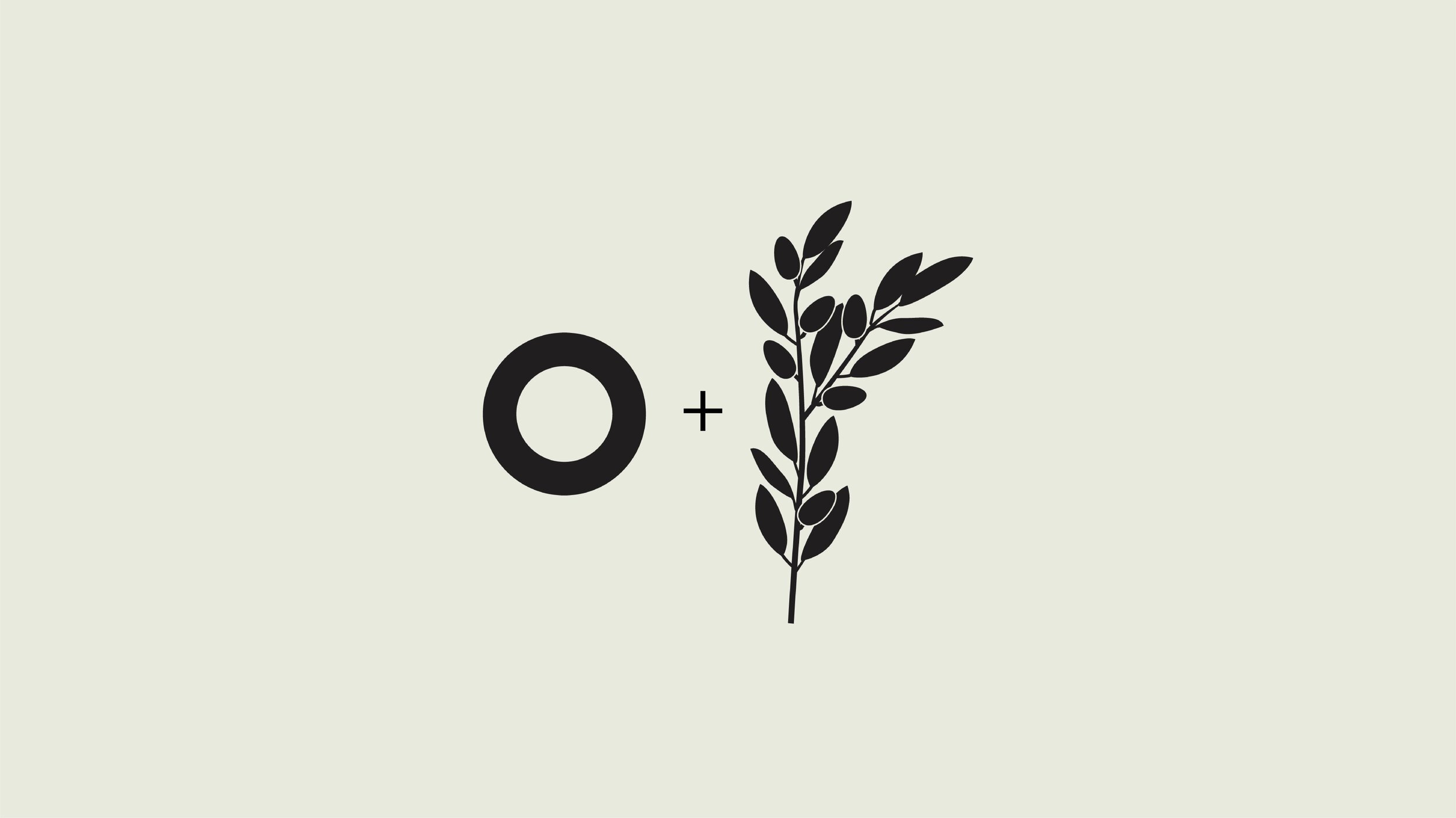 Olio mark concept: O plus olive branch