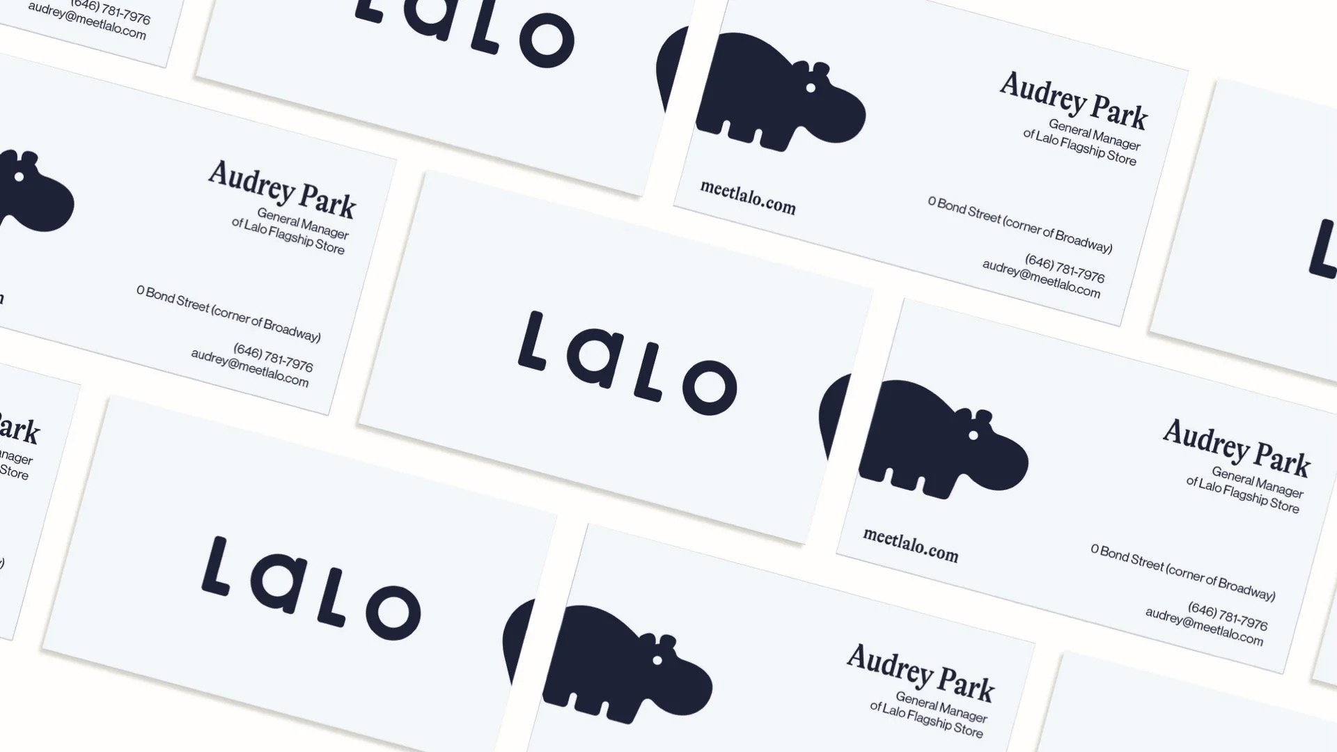 Lalo white business card flat lay