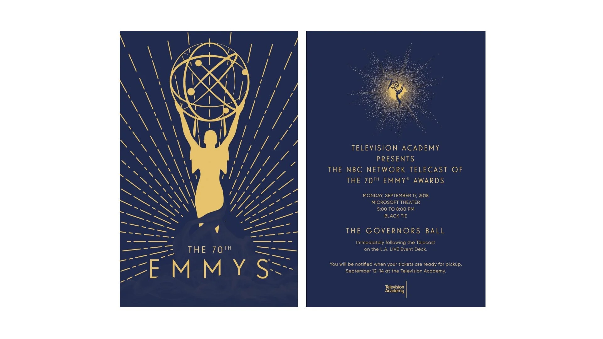 70th Emmy Awards show invitation