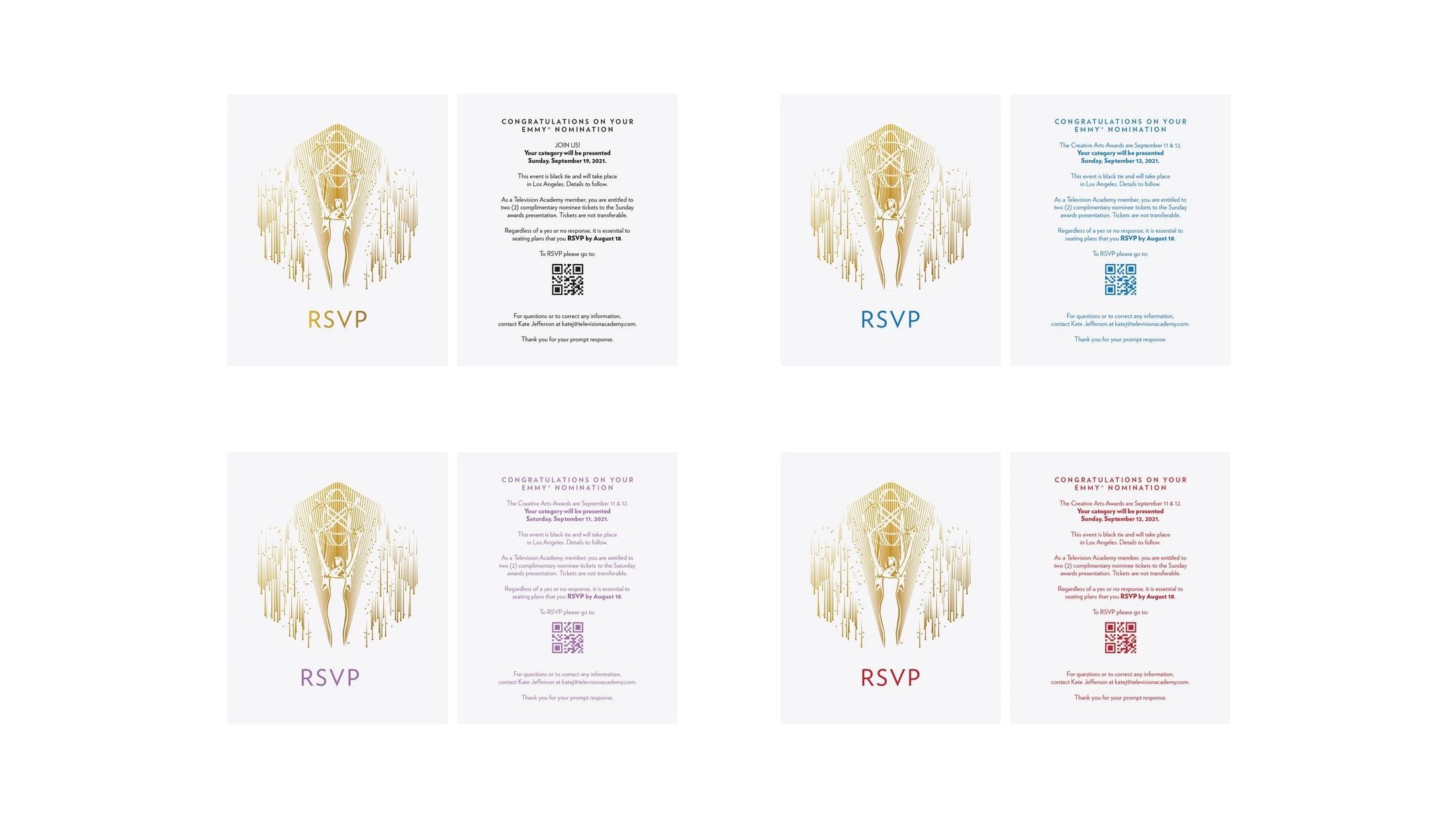 73rd Emmy Awards invitation detail